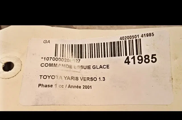 Commande essuie glace Toyota YARIS VERSO (_P2_) 1.3 (ncp20_, ncp22_) (1999-2002) occasion — photo 3