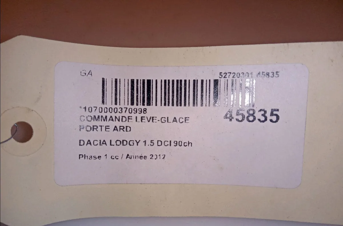 Commande leve-glace porte arrière droite Dacia LODGY (JS_) 1.5 dci (2012) 5 portes occasion — photo 4
