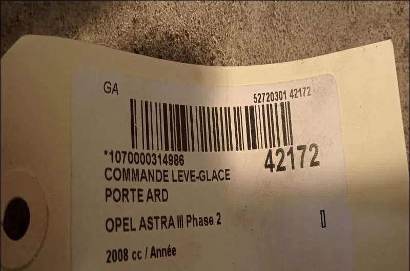 Commande leve-glace porte arrière droite Opel ASTRA H (A04) 1.7 cdti (l48) (2004-2010) 5 portes occasion — photo 2