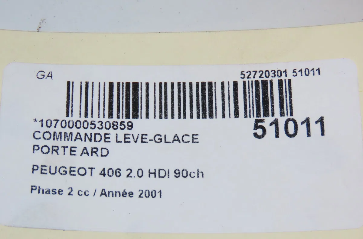 Commande leve-glace porte arrière droite Peugeot 406 (8B) 2.0 hdi 90 (1999-2004) occasion — photo 4