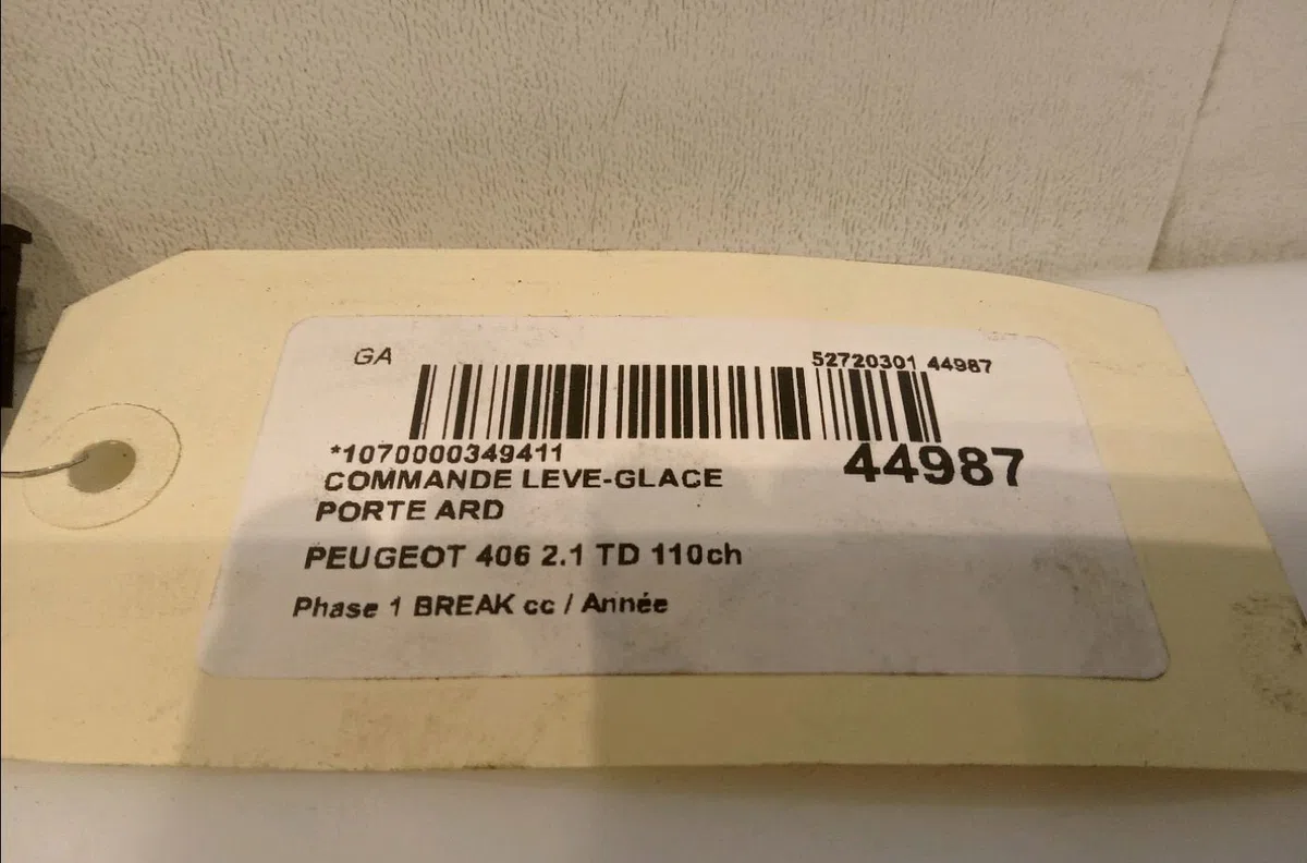 Commande leve-glace porte arrière droite Peugeot 406 Break (8E-F) 2.1 td 12v (1996-2004) occasion — photo 4