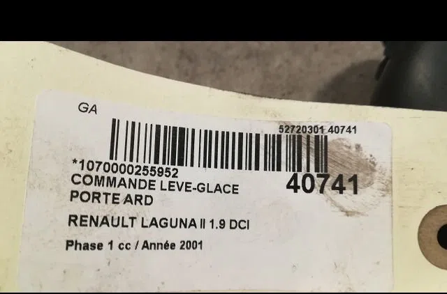 Commande leve-glace porte arrière droite Renault LAGUNA II (BG0-1_) 1.9 dci (2001-2007) occasion