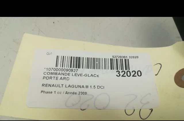 Commande leve-glace porte arrière droite RENAULT LAGUNA III 2009 occasion — photo 4