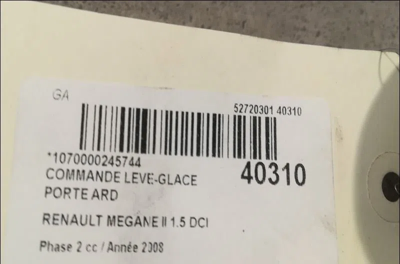 Commande leve-glace porte arrière droite RENAULT MEGANE II 2008 occasion — photo 2