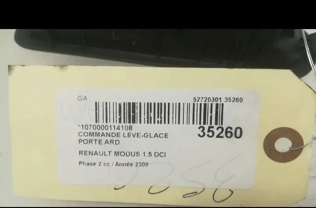 Commande leve-glace porte arrière droite RENAULT MODUS 2009 occasion — photo 3