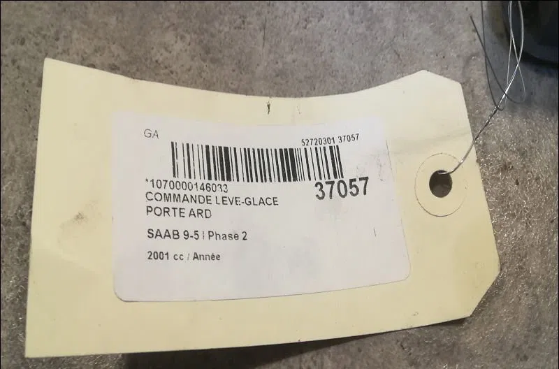 Commande leve-glace porte arrière droite Saab 9-5 Break (YS3E) 3.0 tid (2001-2005) occasion — photo 3