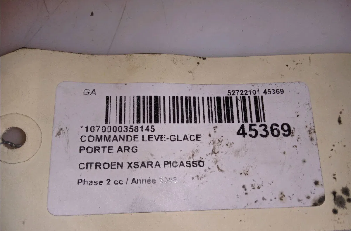 Commande leve-glace porte arrière gauche Citroen XSARA PICASSO (N68) 1.6 hdi (2004-2011) 5 portes occasion — photo 3