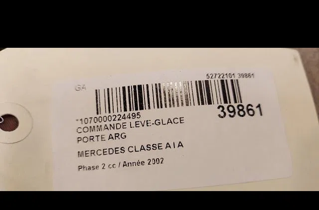 Commande leve-glace porte arrière gauche Mercedes-benz CLASSE A (W168) A 170 cdi (168.009, 168.109) (2001-2004) occasion — photo 3