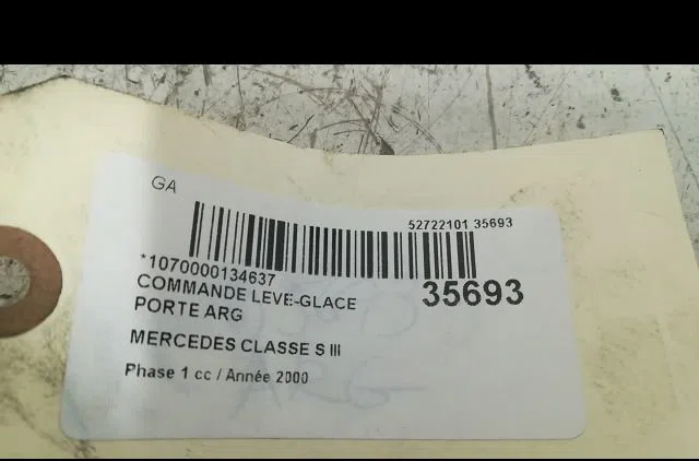 Commande leve-glace porte arrière gauche Mercedes-benz CLASSE S (W220) S 600 (220.878, 220.178) (2000-2005) occasion — photo 3
