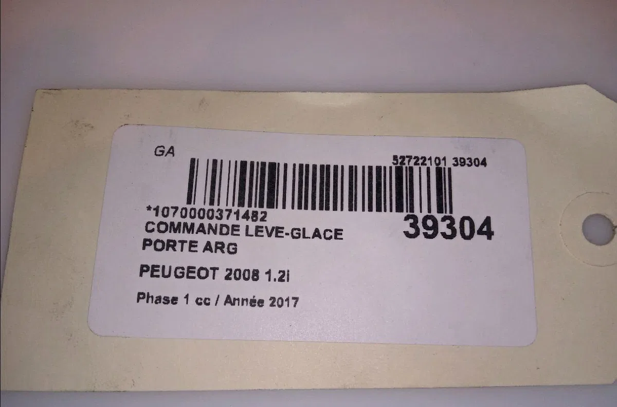 Commande leve-glace porte arrière gauche Peugeot 2008 I (CU_) 1.2 thp 110 - puretech 110 (2015) 5 portes occasion — photo 4