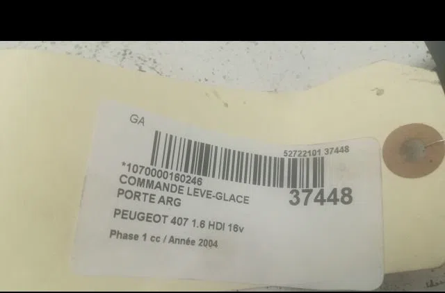 Commande leve-glace porte arrière gauche Peugeot 407 (6D_) 1.6 hdi 110 (6d9hzc, 6d9hyc) (2004-2010) occasion — photo 3
