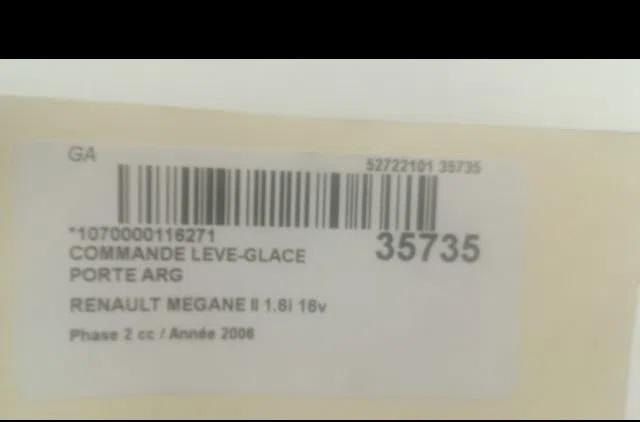 Commande leve-glace porte arrière gauche Renault MEGANE II A trois volumes (LM0-1_) 1.6 16v (lm1r, lm0c) (2006) occasion — photo 3