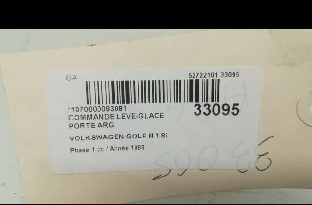 Commande leve-glace porte arrière gauche VOLKSWAGEN GOLF III 1996 occasion — photo 3