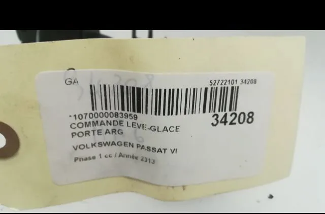 Commande leve-glace porte arrière gauche Volkswagen PASSAT B7 Variant (365) 2.0 tdi (2010-2014) occasion — photo 4
