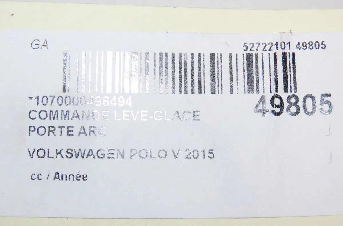 Commande leve-glace porte arrière gauche Volkswagen POLO V (6R1, 6C1) 1.0 (2014) occasion — photo 4