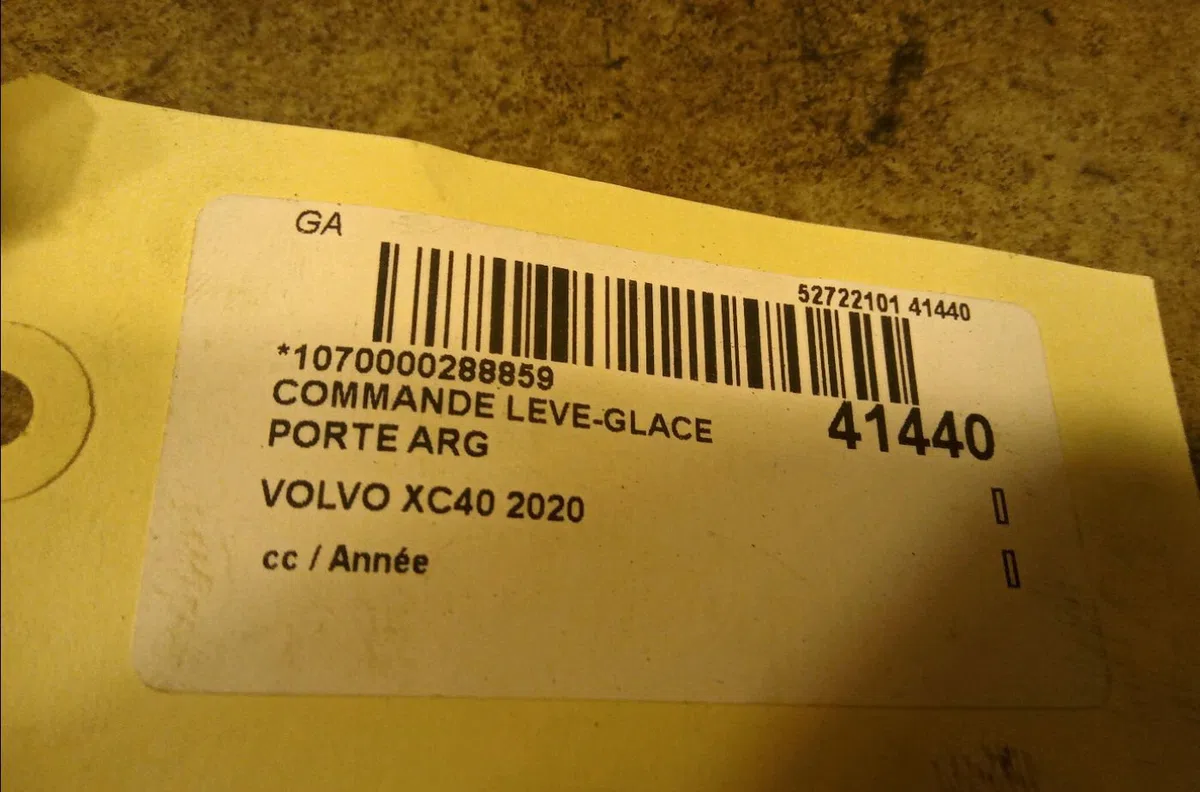 Commande leve-glace porte arrière gauche Volvo XC40 (536) T3 (2020) occasion — photo 3