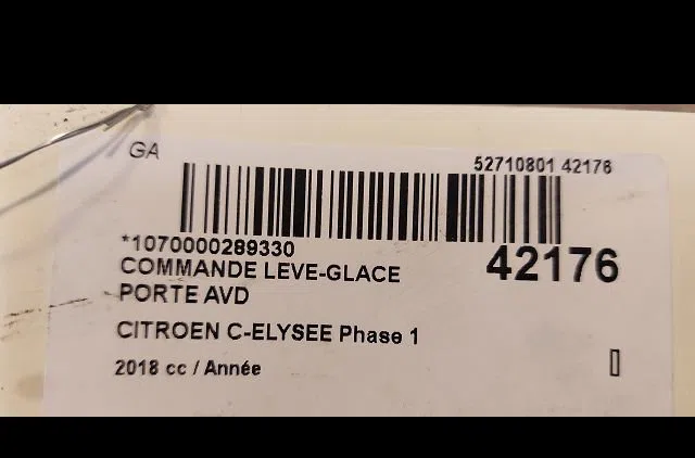 Commande lève-glace porte avant droite Citroen C-ELYSEE (DD_) 1.2 vti 82 (2014) occasion — photo 3