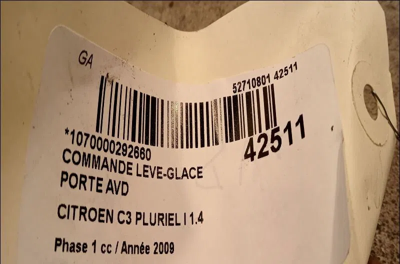 Commande lève-glace porte avant droite Citroen C3 Pluriel (HB_) 1.4 hdi (2004) 2 portes occasion — photo 3