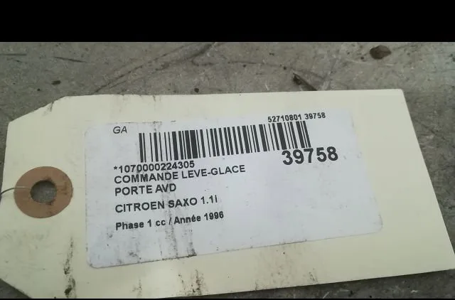 Commande lève-glace porte avant droite Citroen SAXO (S0, S1) 1.1 x, sx (1996-2003) 5 portes occasion — photo 3
