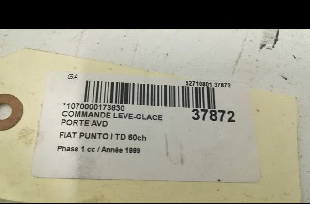 Commande lève-glace porte avant droite Fiat PUNTO (176_) 1.7 td (176at) (1996-1999) occasion — photo 3