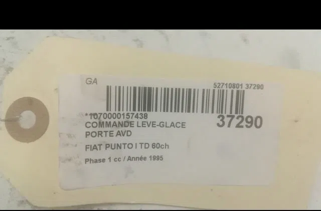 Commande lève-glace porte avant droite Fiat PUNTO (176_) 1.7 td (1994-1999) occasion — photo 3