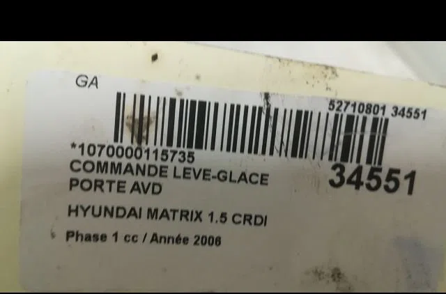 Commande lève-glace porte avant droite Hyundai MATRIX (FC) 1.5 crdi vgt (2005-2010) occasion — photo 3