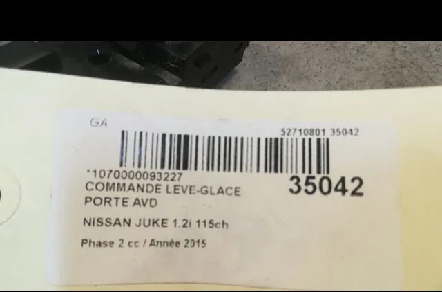 Commande lève-glace porte avant droite Nissan JUKE (F15) 1.2 dig-t (2014) occasion — photo 2