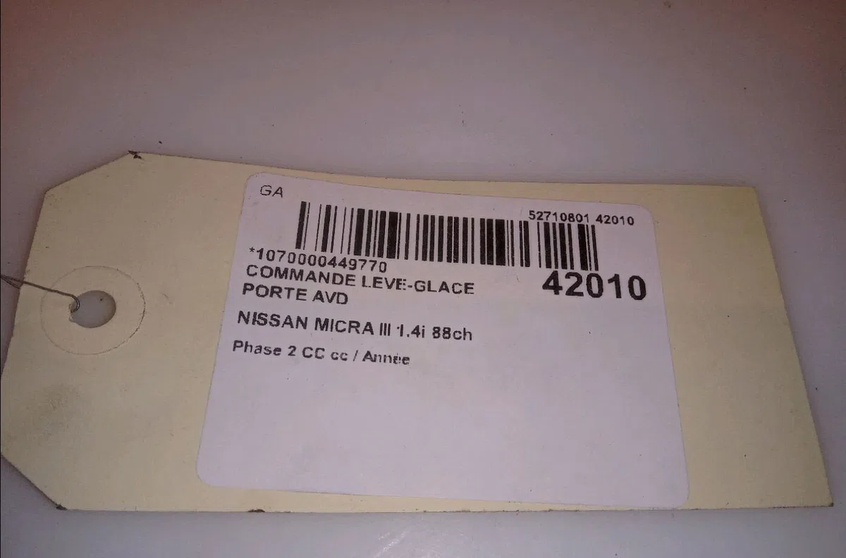 Commande lève-glace porte avant droite Nissan MICRA CC III (K12) 1.4 16v (2005) occasion — photo 4
