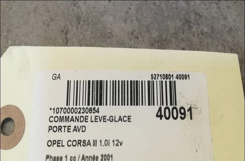 Commande lève-glace porte avant droite Opel CORSA C (X01) 1.0 (f08, f68) (2000-2003) occasion — photo 3