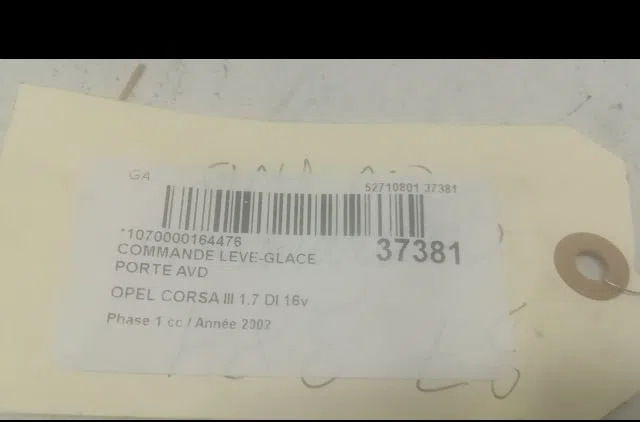 Commande lève-glace porte avant droite Opel CORSA C (X01) 1.7 di (f08, f68) (2000-2009) occasion — photo 3