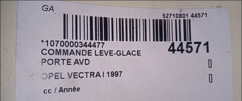Commande lève-glace porte avant droite Opel VECTRA B 3-5 portes (J96) 2.0 i 16v (f68) (1995-2000) occasion — photo 3