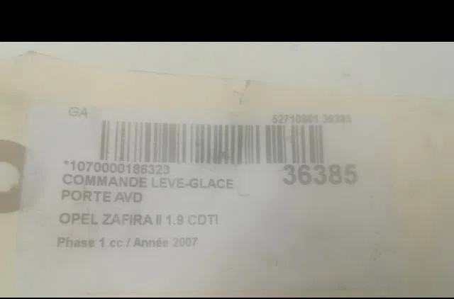Commande lève-glace porte avant droite Opel ZAFIRA - ZAFIRA FAMILY B (A05) 1.9 cdti (m75) (2005-2015) 5 portes occasion — photo 3