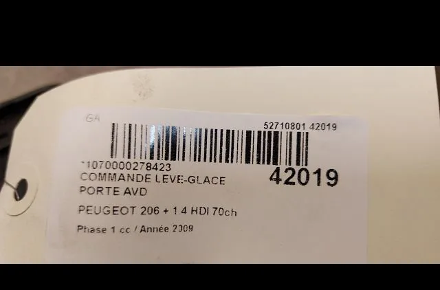 Commande lève-glace porte avant droite Peugeot 206 (2L_, 2M_) 1.4 hdi eco 70 (2009-2013) 5 portes occasion — photo 3