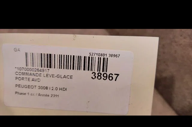 Commande lève-glace porte avant droite Peugeot 3008 Monospace (0U_) 2.0 hdi 150 - bluehdi 150 (2009-2016) 5 portes occasion — photo 3