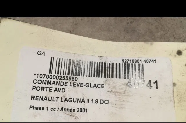 Commande lève-glace porte avant droite Renault LAGUNA II (BG0-1_) 1.9 dci (2001-2007) occasion — photo 2