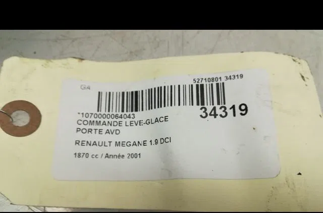 Commande lève-glace porte avant droite Renault MEGANE I (BA0-1_) 1.9 dci (ba05, ba1f) (2001-2003) occasion — photo 4