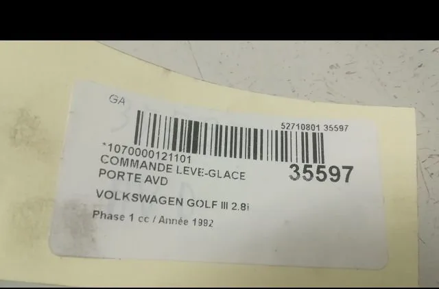 Commande lève-glace porte avant droite Volkswagen GOLF III (1H1) 2.8 vr6 (1992-1997) occasion — photo 3