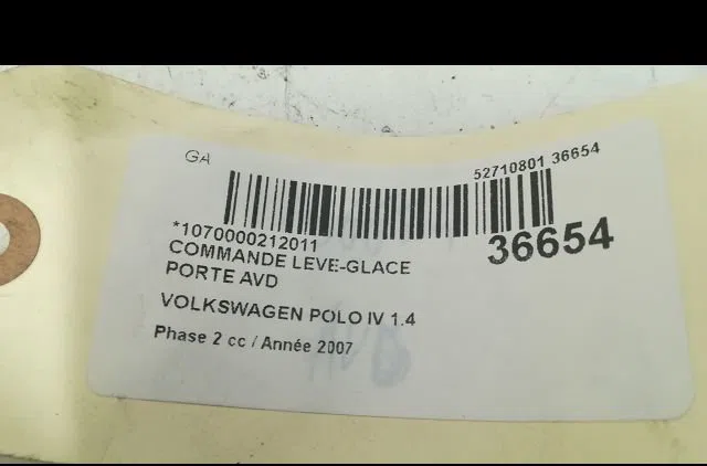 Commande lève-glace porte avant droite Volkswagen POLO (9N_, 9A_) 1.4 tdi (2001-2005) 5 portes occasion — photo 3