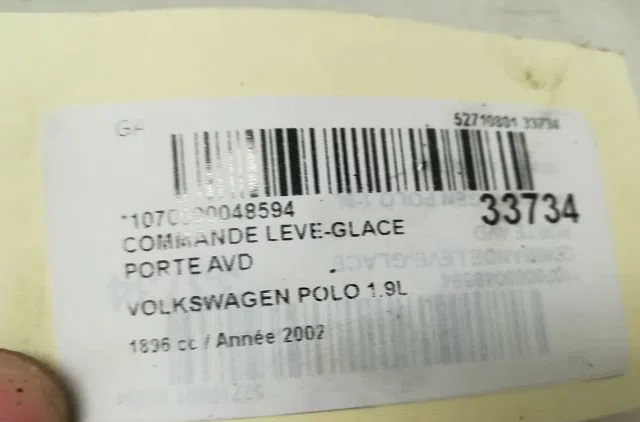 Commande lève-glace porte avant droite Volkswagen POLO (9N_, 9A_) 1.9 sdi (2001-2009) occasion — photo 3