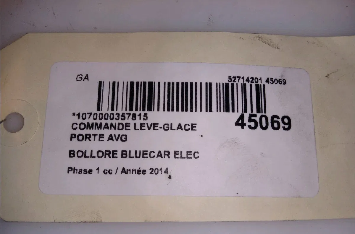 Commande lève-glace porte avant gauche Bluecar BLUEUTILITY Ev50 (2011) 3 portes occasion — photo 4