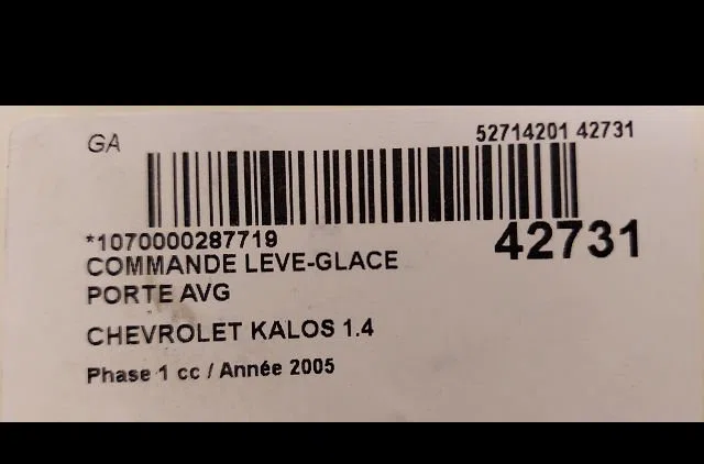 Commande lève-glace porte avant gauche Chevrolet AVEO - KALOS 3-5 portes (T200) 1.4 (2005-2008) occasion — photo 3
