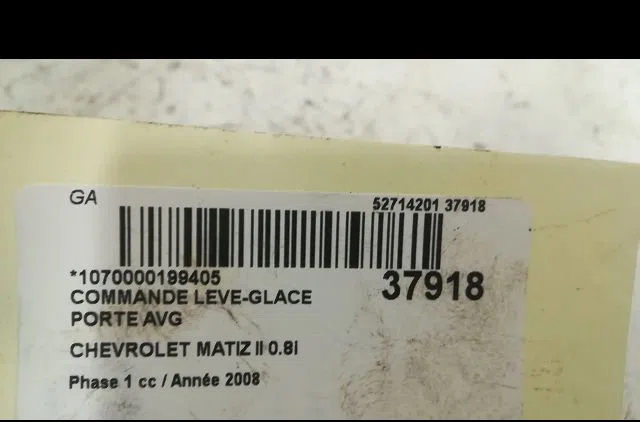 Commande lève-glace porte avant gauche Chevrolet MATIZ (M200, M250) 0.8 (2005-2013) occasion — photo 3