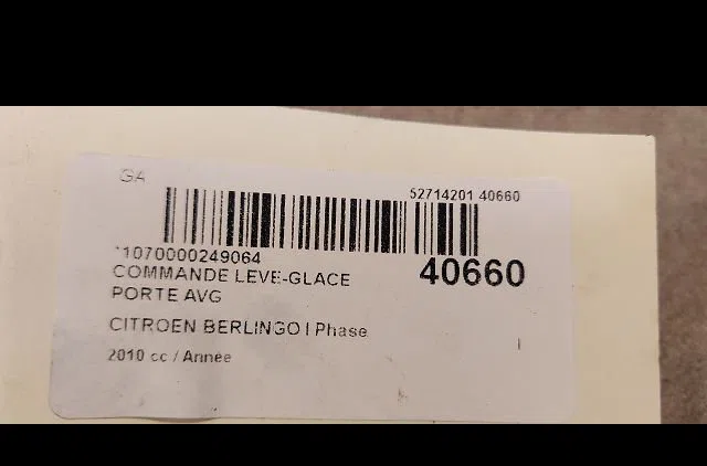Commande lève-glace porte avant gauche Citroen BERLINGO - BERLINGO FIRST Monospace (MF_, GJK_, GFK_) 1.6 hdi 75 (mf9hw, gj9hwc, gf9hwc, gn9hwc) (2005-2011) occasion — photo 3