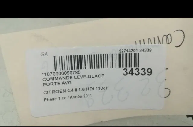 Commande lève-glace porte avant gauche Citroen C4 II (NC_) 1.6 hdi 110 (2009) 5 portes occasion — photo 3
