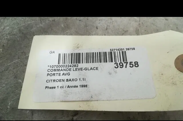 Commande lève-glace porte avant gauche Citroen SAXO (S0, S1) 1.1 x, sx (1996-2003) 5 portes occasion — photo 3