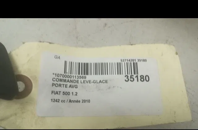 Commande lève-glace porte avant gauche Fiat 500 (312_) 1.2 (312axa1a) (2007) 3 portes occasion — photo 3