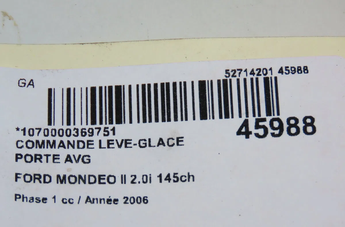 Commande lève-glace porte avant gauche Ford MONDEO III A trois volumes (B4Y) 2.0 16v (2000-2007) occasion — photo 4