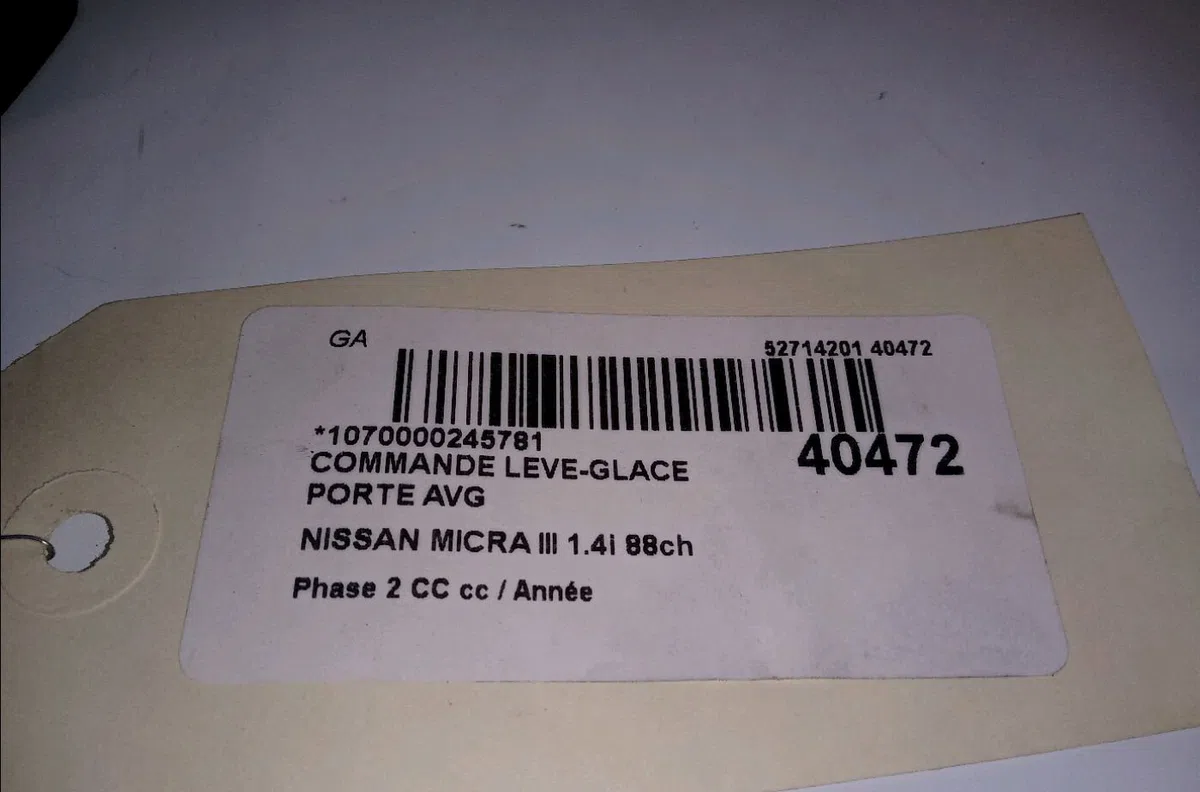 Commande lève-glace porte avant gauche Nissan MICRA CC III (K12) 1.4 16v (2005) occasion — photo 3