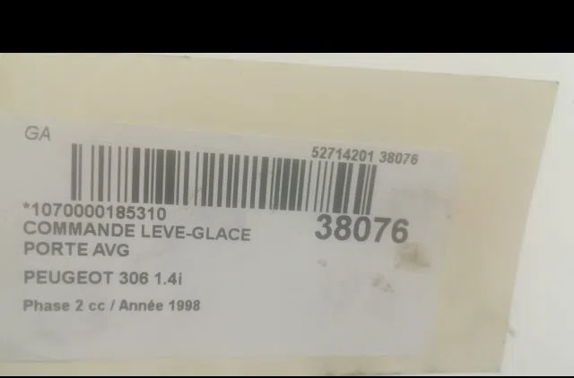 Commande lève-glace porte avant gauche Peugeot 306 3-5 portes (7A, 7C, N3, N5) 1.4 (1993-2001) 5 portes occasion — photo 3