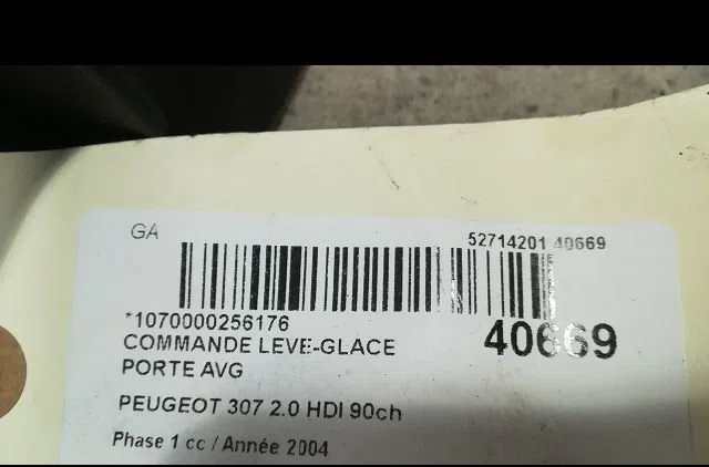 Commande lève-glace porte avant gauche Peugeot 307 (3A-C) 2.0 hdi 90 (2000-2007) 5 portes occasion — photo 2